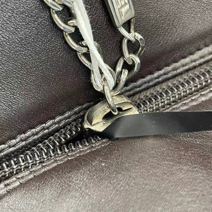 Chanel Cambon Large Dark Brown Calfskin Leather Double Strap Handbag