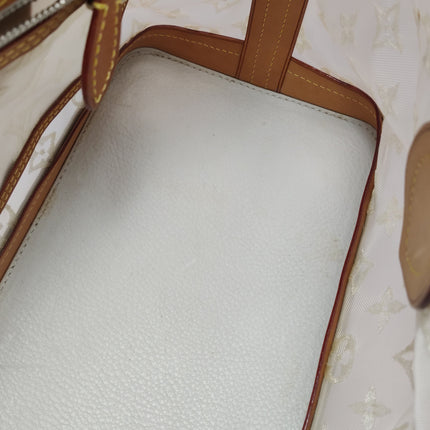 Louis Vuitton Lockit White Mesh Monogram and Leather Handbag