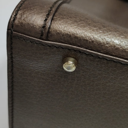 Gucci Diana Vintage Large Metallic Copper Calfskin Leather Bamboo Top Handles Tote Bag
