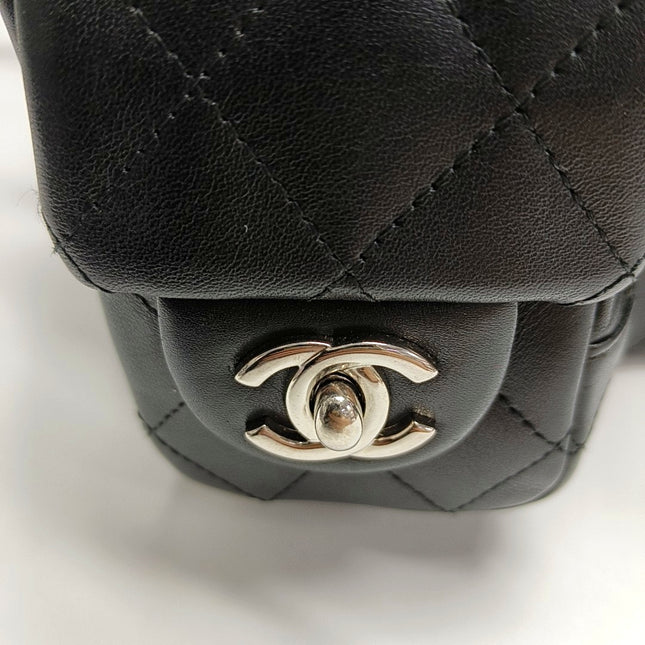 Chanel Cambon Multi-pocket Ligne Reporter Bag Medium Black CC on Black Calfskin Leather