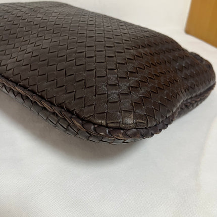 Bottega Veneta Veneta Hobo Intrecciato Dark Chocolate Brown Medium Lambskin Leather 47cm