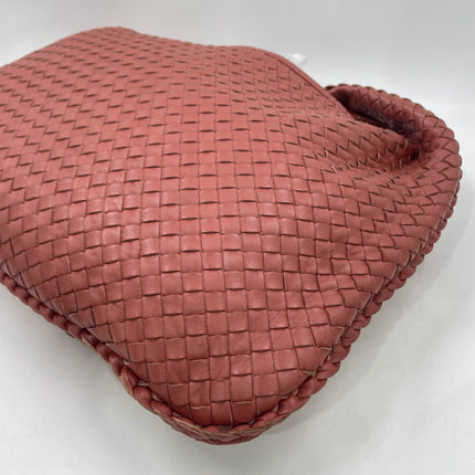Bottega Veneta Veneta Hobo Medium Brick Red Intrecciato Leather Bag 47cm