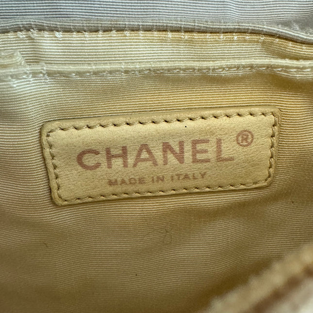 Chanel 2.55 East West Tricolor Fabric Flap Bag with Gold Chain