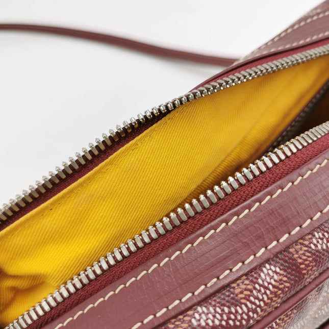 Sold Goyard Cap Vert Crossbody Goyardine Burgundy