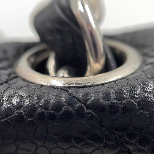 Chanel Classic Flap Jumbo Black Caviar Leather Single Flap Silver Hardware 2006-08