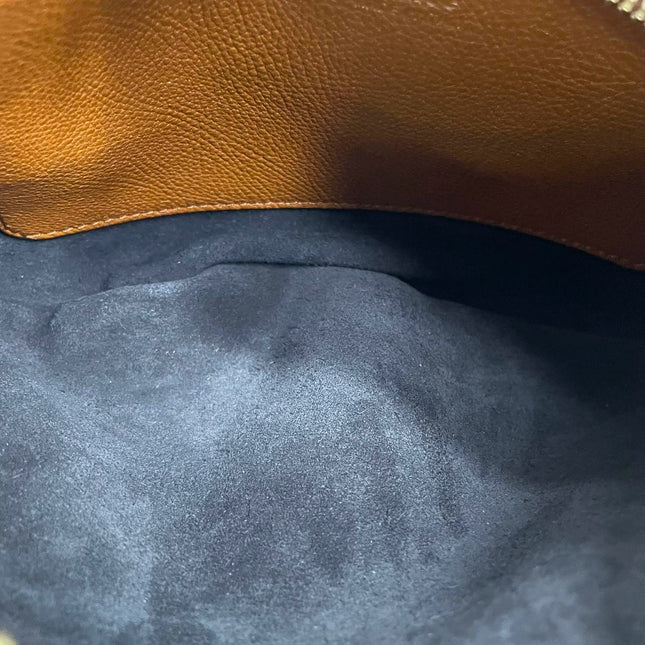 CHLOÉ Bracelet Hobo Embellished Brown Glossed Textured-leather Shoulder Bag