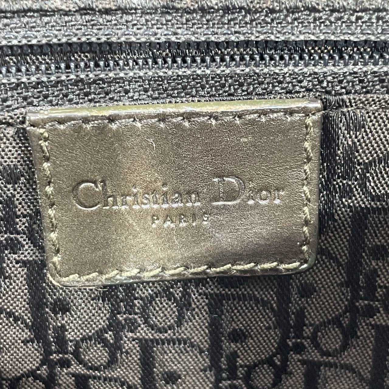 Dior Corset Dark Green Lizard-skin Leather and Satin Lace-up Ballet Bag