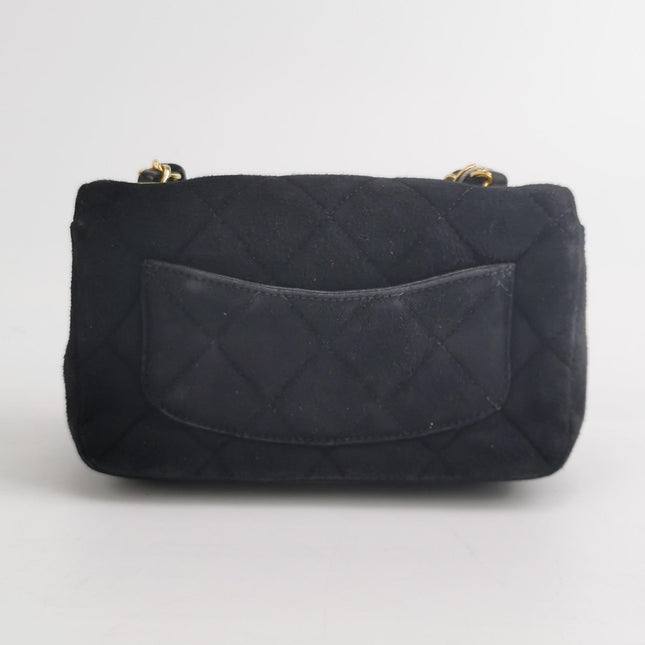 Chanel Classic Flap Extra Mini Black Suede Quilted Gold-tone Hardware