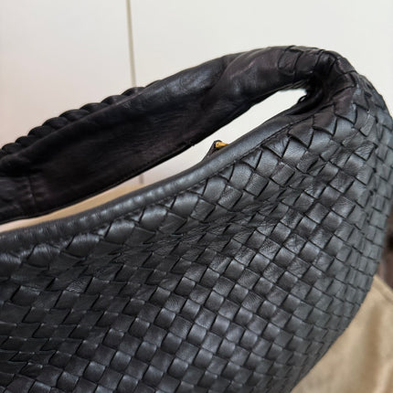 Bottega Veneta Veneta Hobo Maxi Black Leather 51cm