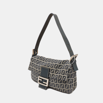 Sold Fendi Baguette Navy Zucchino Print Monogram