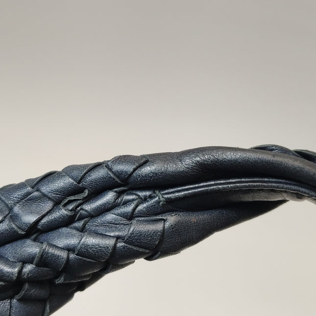 Bottega Veneta Intrecciato Hobo Bag Medium Black leather with Metal Studs 40cm