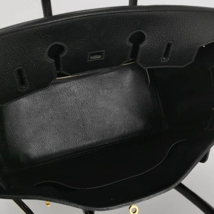 Hermes Birkin 35 Black Calfskin Leather Gold Hardware 1997