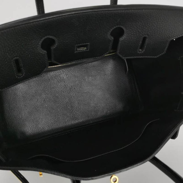 Hermes Birkin 35 Black Calfskin Leather Gold Hardware 1997