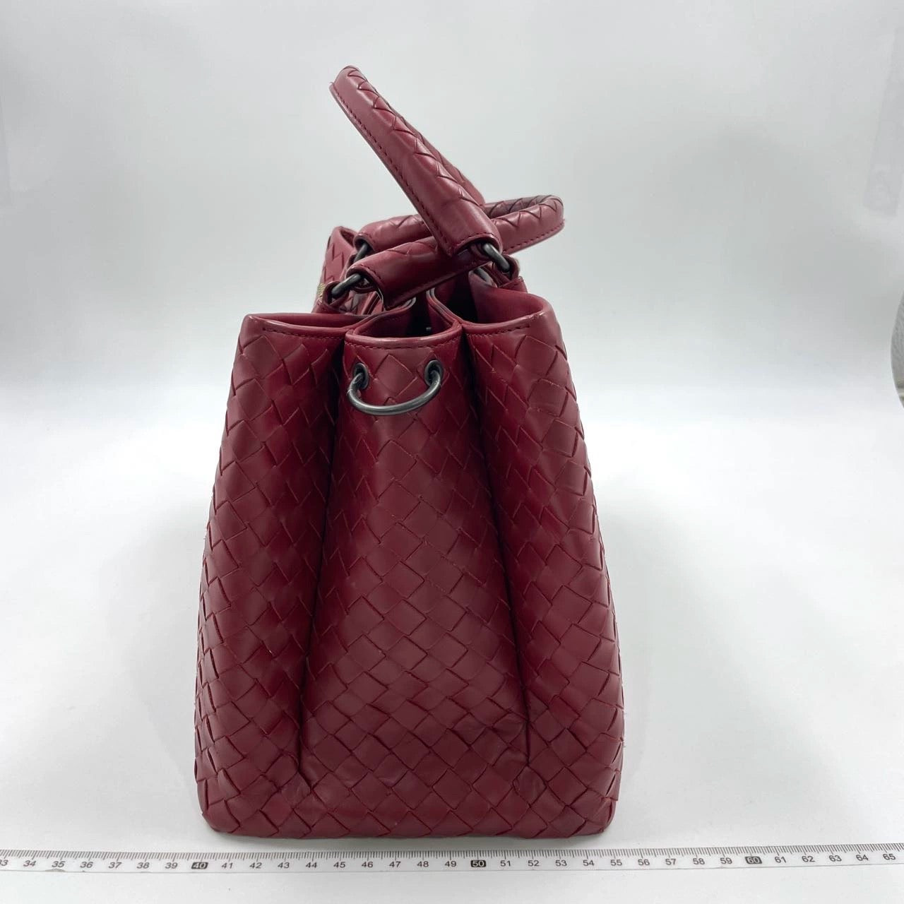 Bottega Veneta Roma Handbag Bag Intrecciato Nappa Leather Burgundy Small 30cm