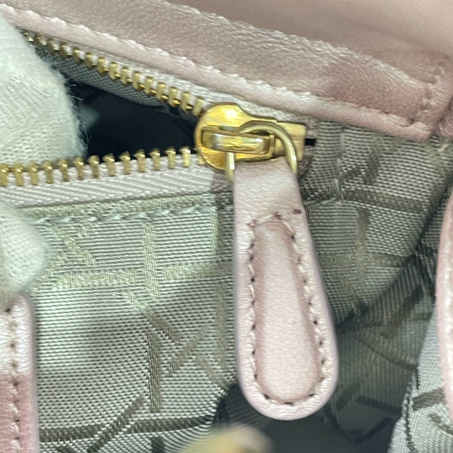 Lady Dior Mini Pearlescent Pink Lambskin Leather Gold HW Chain Strap