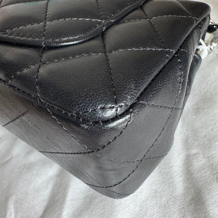 Chanel Classic Flap Mini Black Lambskin Silver Hardware