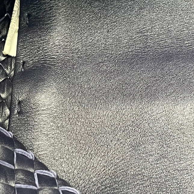 Bottega Veneta Cabat MM Intreccio Leather Tote Bag Navy 40cm