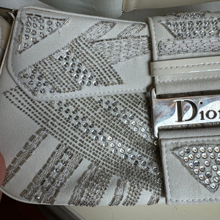 Dior Limited Edition Rare Columnbus Dior Strict Chic White Rhinestones Bag