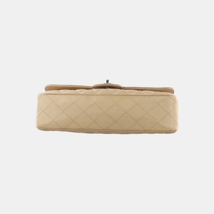 Chanel Timeless Classic Flap Medium Beige Caviar Leather Silver Hardware, 2005-2006