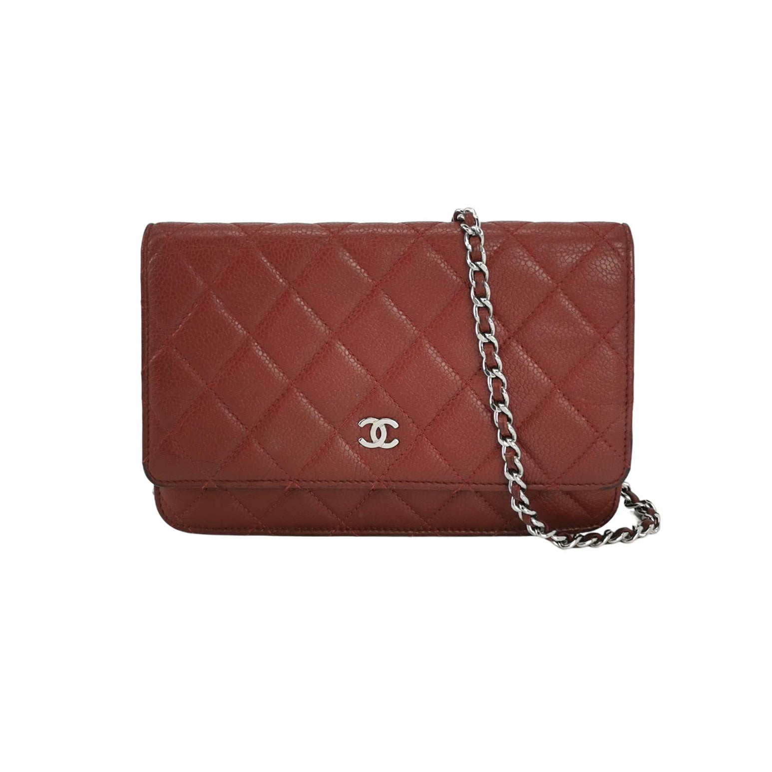 Sold Chanel Wallet on Chain Classic Flap Burgundy Caviar Leather