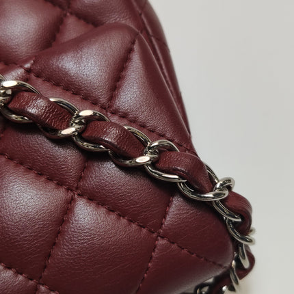 Chanel Classic Flap Rectangular Mini Burgundy Lambskin Silver HW, 2019