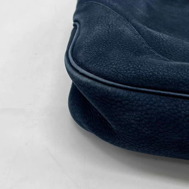 Gucci Jackie 1961 Medium Navy Suede Leather Bag