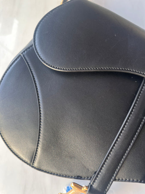 Sold Dior Saddle Medium leather Black Smooth Leather