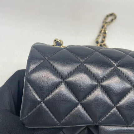 Chanel Classic Flap Mini 2016 Black Lambskin Leather Gold Hardware