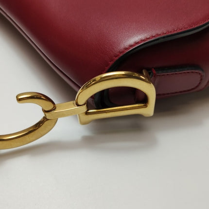 Sold Dior Saddle Shoulder Bag Medium Red Smooth Leather Gold Hardware