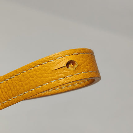 Goyard Saigon Mini Yellow Canvas and Leather Wooden Top Handle Crossbody Bag