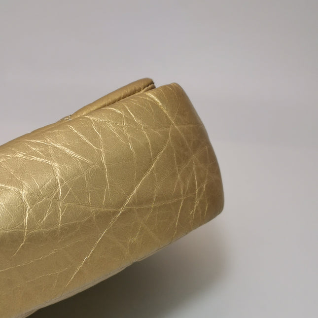 Chanel Paris Bombay Pondicherry Flap Bag Quilted Large Gold Shiny Calfskin Leather