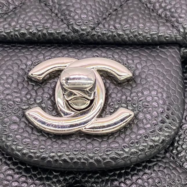 Chanel Classic Flap Mini Black Caviar Silver Hardware 2017-18