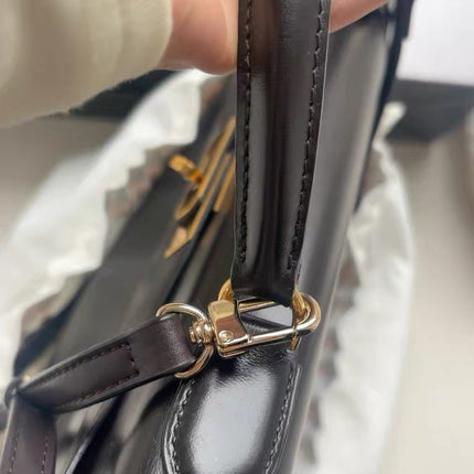 Hermes Kelly 32 Sellier Dark Chocolate Brown Box Leather Gold Hardware 1988