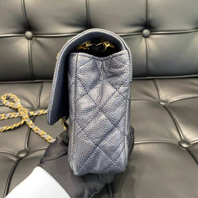 Chanel Paris Limited Small Navy Caviar Leather Gold Hardware 2015-16