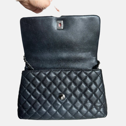 Chanel Coco Handle Medium Black Caviar Leather Silver Hardware, 2016