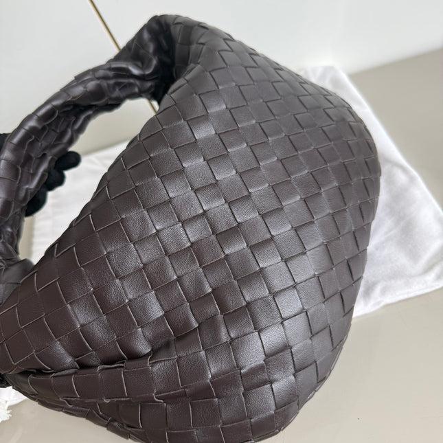 Bottega Veneta Teen Jodie Fondant Dark Chocolate Brown Leather