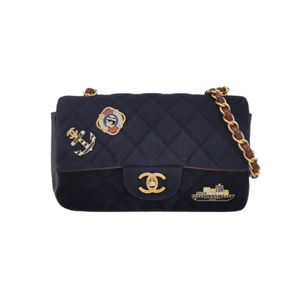 Chanel Classic Flap Mini Métiers d'Art Paris-Hamburg 2018 Wool Nautical Charms-Luxbags