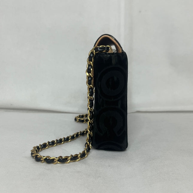 Chanel East West Rare Black Pony-hair Calfskin Leather CC Logo