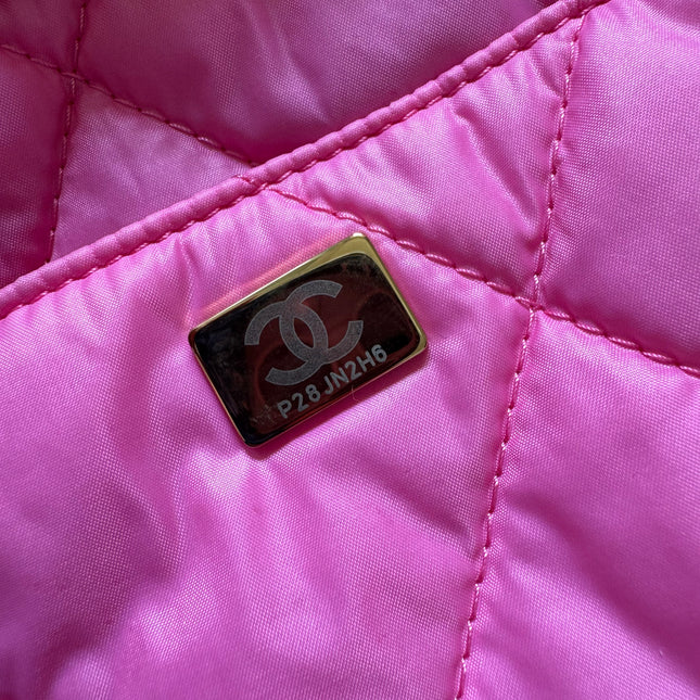 Chanel Coco Beach Quilted Hobo Pink Soft Cloth 2023