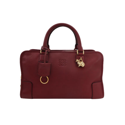 Loewe Amazona 36 Medium Burgundy Leather Dragon Lock Gold-tone Hardware