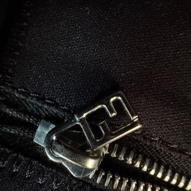 FENDI Baguette Vintage Black Cloth Silver Hardware