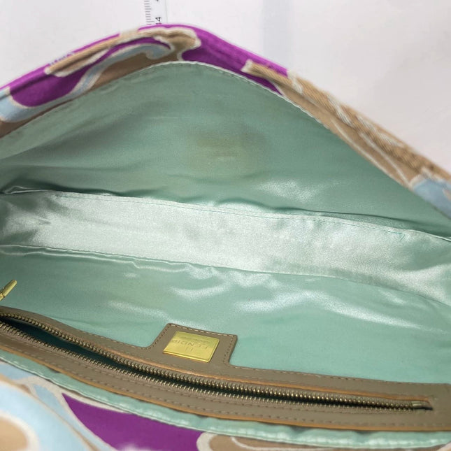 Sold FENDI Baguette Multicolor Purple Fabric with Psychedelic prints