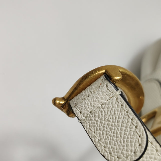 Dior Saddle Medium 2021 White Grained Leather Handbag