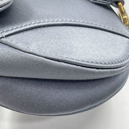 Sold Dior Saddle Mini Silk Blue with Crystal Embedded Buckles