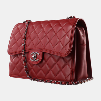 Sold Chanel Classic Flap Jumbo Large Red Calfskin Leather, 2013-2014