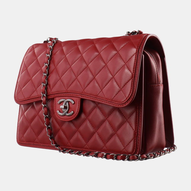 Sold Chanel Classic Flap Jumbo Large Red Calfskin Leather, 2013-2014