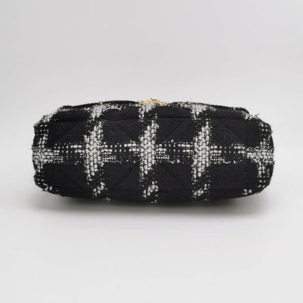 Sold Chanel 19 Bag 2021 Small Black White Checkered Tweed Bag