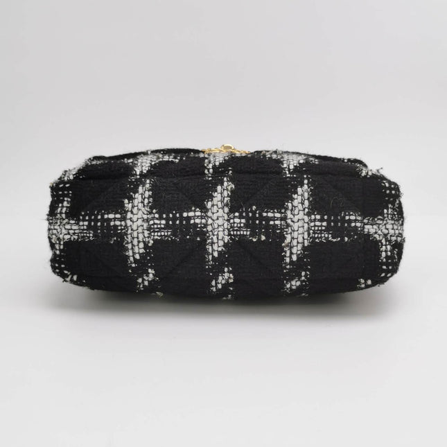 Sold Chanel 19 Bag 2021 Small Black White Checkered Tweed Bag