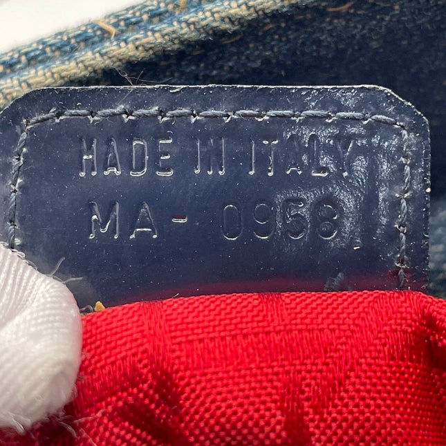 Lady Dior Vintage Medium Navy Blue Jeans Silver Hardware