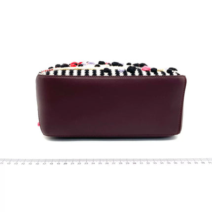 Loewe x Albers Puzzle Small Multicolor Woven Wool and Leather with Pompoms Crossbody Bag